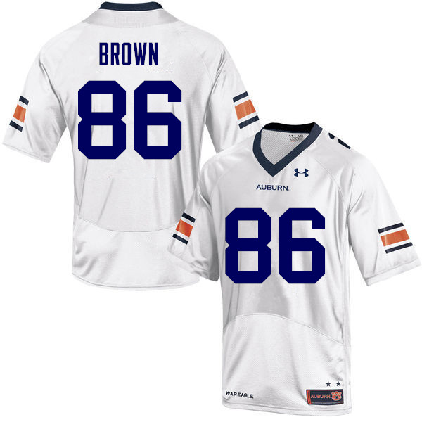 Auburn Tigers Men's Tucker Brown #86 White Under Armour Stitched College NCAA Authentic Football Jersey HVU0574WZ